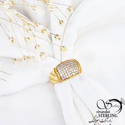 انگشتر با نگین اتمی برند طلاروس کد 11442