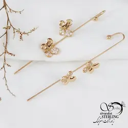 گوشواره کراس پروانه دار برند ژوپینگ کد 11865