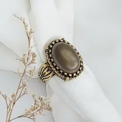 انگشتر استیل با سنگ عقیق سایز11 کد 12648