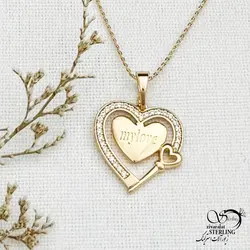 خرید و قیمت گردنبند ژوپینگ قلب طرح طلا کد 12781 | خرید گردنبند ژوپینگ قلب طرح طلا در فروشگاه زیورآلات استرلینگ