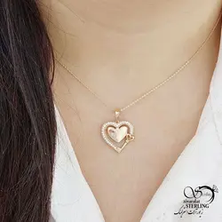 خرید و قیمت گردنبند ژوپینگ قلب طرح طلا کد 12781 | خرید گردنبند ژوپینگ قلب طرح طلا در فروشگاه زیورآلات استرلینگ