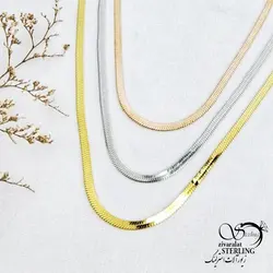 خرید و قیمت گردنبند ماری سه لاین برند استیل با کد 13309 | خرید گردنبند استیل love با نگین اتمی در فروشگاه زیورآلات استرلینگ