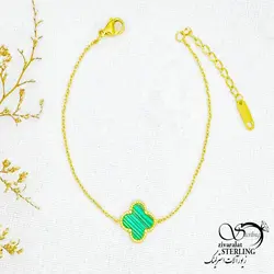 خرید و قیمت دستبند استیل ونکلیف طرح طلا کد 13436 | خرید دستبند مجلسی نگین دار در فروشگاه زیورآلات استرلینگ