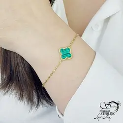 خرید و قیمت دستبند استیل ونکلیف طرح طلا کد 13436 | خرید دستبند مجلسی نگین دار در فروشگاه زیورآلات استرلینگ