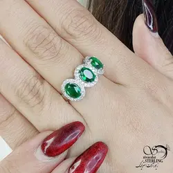 خرید و قیمت انگشتر نقره طرح زمرد ساخت ایتالیا کد 13576 | خرید انگشتر عقیق با نقره ایتالیایی در فروشگاه زیورآلات استرلینگ