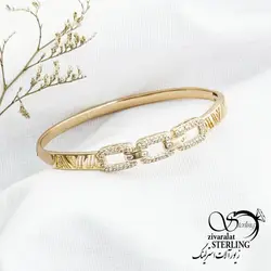 خرید و قیمت دستبند النگویی طرح طلا مارک ژوپینگ کد 13523 | خرید دستبند النگویی استیل طرح مار در فروشگاه زیورآلات استرلینگ