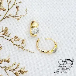 خرید و قیمت گوشواره ژوپینگ طرح طلا با نگین اتمی کد 13488 | خرید گوشواره میخی گوی درشت برند استیل در فروشگاه زیورآلات استرلینگ