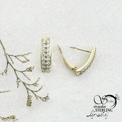 خرید و قیمت گوشواره حلقه ایی نگین دار برند ژوپینگ کد 13485 | خرید گوشواره میخی گوی درشت برند استیل در فروشگاه زیورآلات استرلینگ