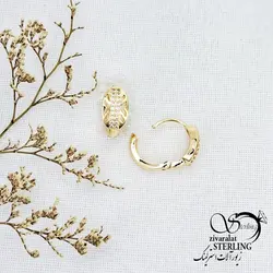 خرید و قیمت گوشواره کلیپسی طرح طلا برند ژوپینگ کد 13478 | خرید گوشواره میخی گوی درشت برند استیل در فروشگاه زیورآلات استرلینگ