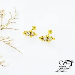 خرید و قیمت پیرسینگ گوش و لب مارک استیل کد 13727 | خرید پیرسینگ گوش طرح گل در فروشگاه زیورآلات استرلینگ