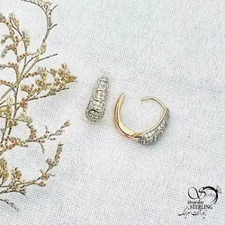 خرید و قیمت گوشواره ژوپینگ کلیپسی طرح طلا کد 13766 | خرید گوشواره میخی گوی درشت برند استیل در فروشگاه زیورآلات استرلینگ