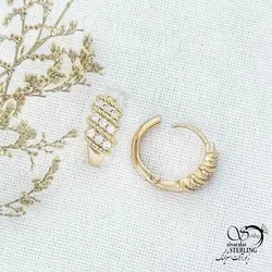 خرید و قیمت گوشواره ژوپینگ نگین اتمی کد 13767 | خرید گوشواره میخی گوی درشت برند استیل در فروشگاه زیورآلات استرلینگ