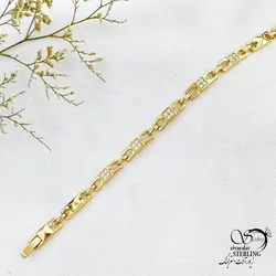خرید و قیمت دستبند ژوپینگ طرح طلا کد 13754 | خرید دستبند مجلسی نگین دار در فروشگاه زیورآلات استرلینگ