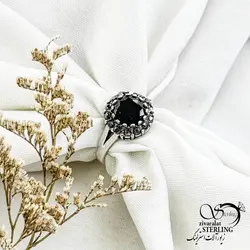 خرید و قیمت انگشتر نقره با سنگ اونیکس عیار925 کد 13869 | خرید انگشتر عقیق با نقره ایتالیایی در فروشگاه زیورآلات استرلینگ