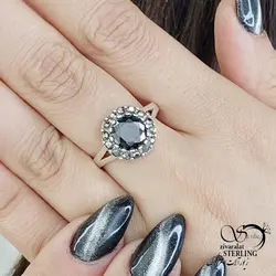 خرید و قیمت انگشتر نقره با سنگ اونیکس عیار925 کد 13869 | خرید انگشتر عقیق با نقره ایتالیایی در فروشگاه زیورآلات استرلینگ