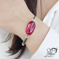 خرید و قیمت دستبند نقره مردانه سنگ یاقوت سرخ کد 13860 | خرید دستبند نقره925 با سنگ زمرد در فروشگاه زیورآلات استرلینگ