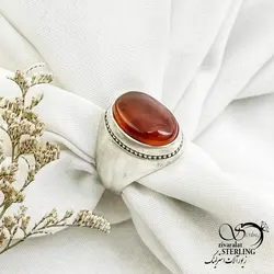 خرید و قیمت انگشتر نقره رکاب فیلی عیار 925 کد 13883 | خرید انگشتر عقیق با نقره ایتالیایی در فروشگاه زیورآلات استرلینگ