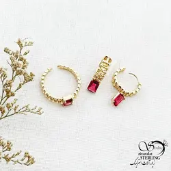 خرید و قیمت نیمست کارتیر نگین دار برند ژوپینگ کد 13905 | خرید سرویس مجلسی مشابه طلا در فروشگاه زیورآلات استرلینگ