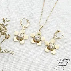 خرید و قیمت نیمست ژوپینگ طرح گل کد 13903 | خرید سرویس مجلسی مشابه طلا در فروشگاه زیورآلات استرلینگ