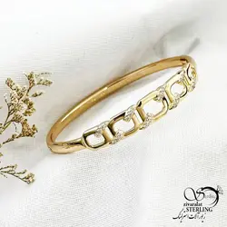 خرید و قیمت دستبند النگویی ژوپینگ طرح طلا کد 13925 | خرید دستبند النگویی استیل طرح مار در فروشگاه زیورآلات استرلینگ