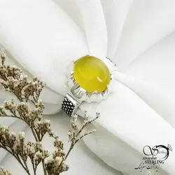 خرید و قیمت انگشتر نقره سنگ شرف الشمس رکاب شطرنجی کد 13948 | خرید انگشتر عقیق با نقره ایتالیایی در فروشگاه زیورآلات استرلینگ