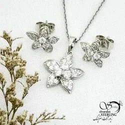 خرید و قیمت نیمست گلدار سفید برند ژوپینگ کد 13993 | خرید سرویس مجلسی مشابه طلا در فروشگاه زیورآلات استرلینگ