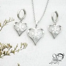 خرید و قیمت نیمست ژوپینگ قلب نگین دار کد 13988 | خرید سرویس مجلسی مشابه طلا در فروشگاه زیورآلات استرلینگ