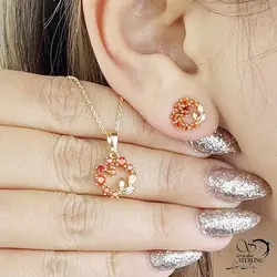 خرید و قیمت نیمست ژوپینگ نگین جواهری کد 14029 | خرید سرویس مجلسی مشابه طلا در فروشگاه زیورآلات استرلینگ