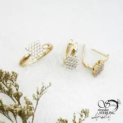 خرید و قیمت نیمست ژوپینگ سایز8 با نگین اتمی کد 14025 | خرید سرویس مجلسی مشابه طلا در فروشگاه زیورآلات استرلینگ