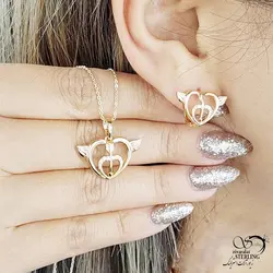 خرید و قیمت نیمست طرح طلا مدل قلب برند ژوپینگ کد 13996 | خرید سرویس مجلسی مشابه طلا در فروشگاه زیورآلات استرلینگ