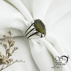 خرید و قیمت انگشتر نقره ایتالیا ساخت استاد حمزه کد 14046 | خرید انگشتر عقیق با نقره ایتالیایی در فروشگاه زیورآلات استرلینگ