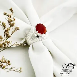 خرید و قیمت انگشتر نقره دست ساز سنگ عقیق کد 14073 | خرید انگشتر عقیق با نقره ایتالیایی در فروشگاه زیورآلات استرلینگ