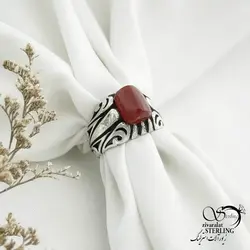 خرید و قیمت انگشتر عقیق نقره ساخت استاد حمزه کد 14114 | خرید انگشتر عقیق با نقره ایتالیایی در فروشگاه زیورآلات استرلینگ