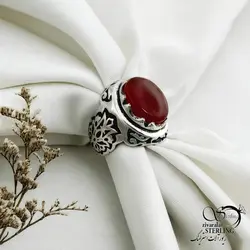 خرید و قیمت انگشتر عقیق قرمز نقره ایتالیا کد 14110 | خرید انگشتر عقیق با نقره ایتالیایی در فروشگاه زیورآلات استرلینگ