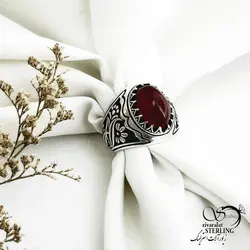 خرید و قیمت انگشتر نقره سنگ عقیق ساخت استاد حمزه کد 14103 | خرید انگشتر عقیق با نقره ایتالیایی در فروشگاه زیورآلات استرلینگ