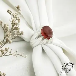 خرید و قیمت انگشتر نقره دست ساز سنگ عقیق یمن کد 14087 | خرید انگشتر عقیق با نقره ایتالیایی در فروشگاه زیورآلات استرلینگ