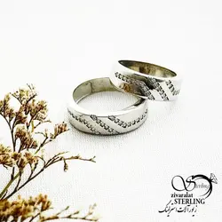 خرید و قیمت حلقه ست نقره نگین دار طرح طلا کد 14180 | خرید حلقه ست نقره چند بعدی با نقره 925 در فروشگاه زیورآلات استرلینگ