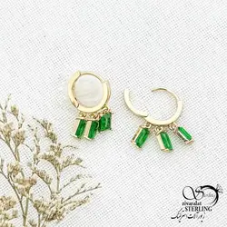 خرید و قیمت گوشواره حلقه ای آویز نگین دار برند ژوپینگ کد 14305 | خرید گوشواره میخی گوی درشت برند استیل در فروشگاه زیورآلات استرلینگ