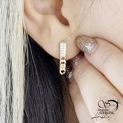 خرید و قیمت گوشواره ژوپینگ کارتیر طرح طلا کد 14333 | خرید گوشواره میخی گوی درشت برند استیل در فروشگاه زیورآلات استرلینگ