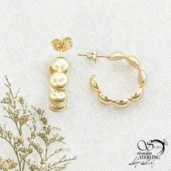 خرید و قیمت گوشواره طرح طلا مارک ژوپینگ کد 14308 | خرید گوشواره میخی گوی درشت برند استیل در فروشگاه زیورآلات استرلینگ