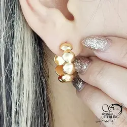 خرید و قیمت گوشواره طرح طلا مارک ژوپینگ کد 14308 | خرید گوشواره میخی گوی درشت برند استیل در فروشگاه زیورآلات استرلینگ