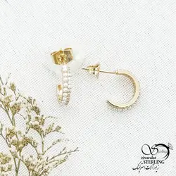 خرید و قیمت گوشواره میخی طرح طلا مرواریدی کد 14307 | خرید گوشواره میخی گوی درشت برند استیل در فروشگاه زیورآلات استرلینگ