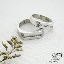 خرید و قیمت حلقه ست عیار925 نگین اتمی کد 14246 | خرید حلقه ست نقره چند بعدی با نقره 925 در فروشگاه زیورآلات استرلینگ