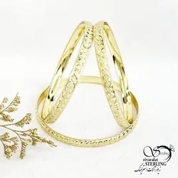 خرید و قیمت النگو طلاروس 6میل طرح طلا کد 14216 | خرید النگو طلاروس بچه گانه طرح شطرنجی در فروشگاه زیورآلات استرلینگ