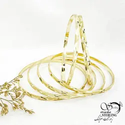 خرید و قیمت پک النگو طلاروس 6عددی کد 14213 | خرید النگو طلاروس بچه گانه طرح شطرنجی در فروشگاه زیورآلات استرلینگ