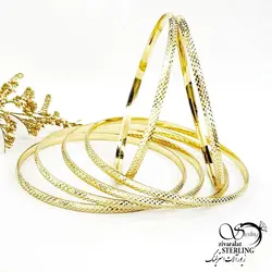 خرید و قیمت پک النگو 6عددی برند طلاروس 3میل کد 14207 | خرید النگو طلاروس بچه گانه طرح شطرنجی در فروشگاه زیورآلات استرلینگ