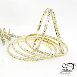 خرید و قیمت پک النگو 6عددی برند طلاروس طرح خطی کد 14205 | خرید النگو طلاروس بچه گانه طرح شطرنجی در فروشگاه زیورآلات استرلینگ