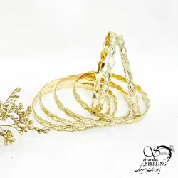 خرید و قیمت النگو طلاروس بچه گانه 4میل طرح اشکی کد 14233 | خرید النگو طلاروس بچه گانه طرح شطرنجی در فروشگاه زیورآلات استرلینگ