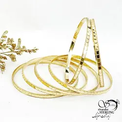 خرید و قیمت النگو آیینه ای بچه گانه طلاروس 3میل کد 14229 | خرید النگو طلاروس بچه گانه طرح شطرنجی در فروشگاه زیورآلات استرلینگ