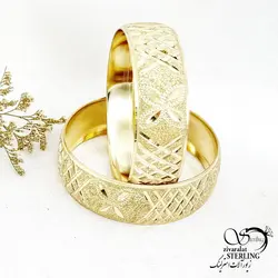 خرید و قیمت النگو (تک پوش) طلاروس 20میل کد 14220 | خرید النگو طلاروس بچه گانه طرح شطرنجی در فروشگاه زیورآلات استرلینگ